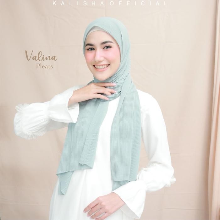 Hijmi- Valina Pashmina Plisket Pleated Shawl Lidi Ceruty Baby Doll pink muslim Jilbab Kerudung