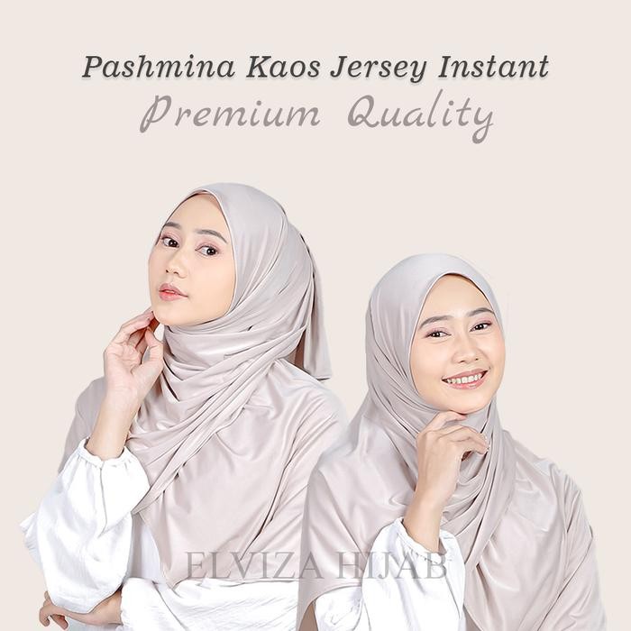 Hijmi- Elviza - Jilbab Pashmina Kaos Jersey Instan - Pashmina Instan Jersey Jilbab Muslim