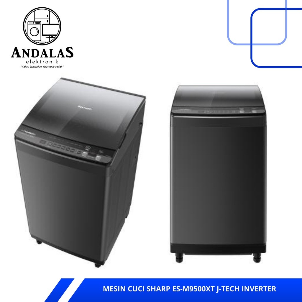 MESIN CUCI SHARP ESM 9500 9.5 KG 1 TABUNG ESM9500 TOP LOADING INVERTER Mesin Cuci 1 Tabung Sharp