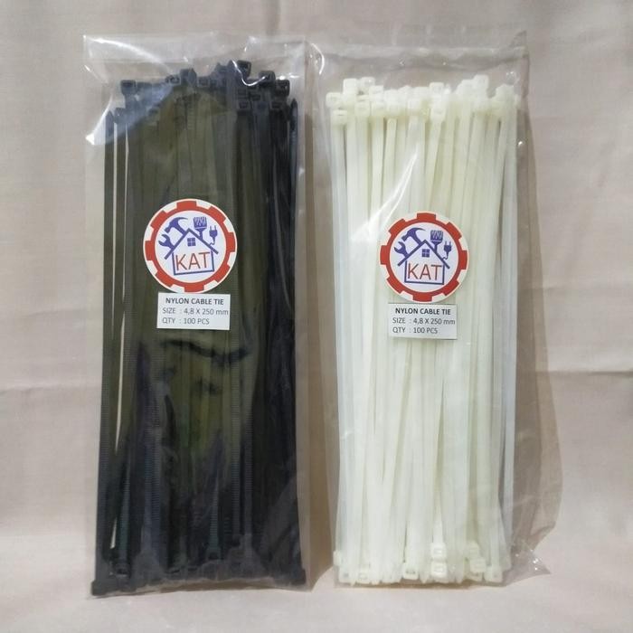 

No.OneBest- Kabel ties 25 cm/ cable tie 4,8 x 250 mm/ tis pengikat HITAM PUTIH