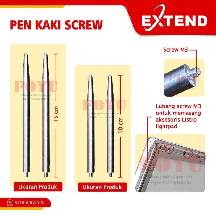 

No.OneBest- Aksesoris Listro Light Pad Pen Kaki Screw Meja Penyangga A5 A4 A3 A2