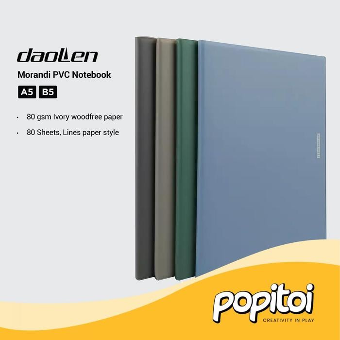 

No.OneBest- DaoLen Morandi PVC Notebook A5 B5 Buku Catatan Warna Vintage