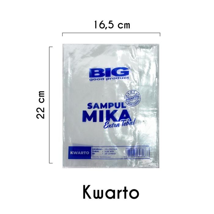 

No.OneBest- BIG Sampul Buku Plastik Mika OPP Tebal 50 Mikron KWARTO BOXY FOLIO (2O LEMBAR)