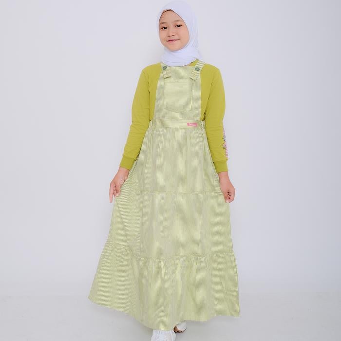 Modiq- ARF05 Overall Anak Perempuan by SHIBAKIDS Kaos Gamis Anak Kotak Nyaman Kombinasi Sablon
