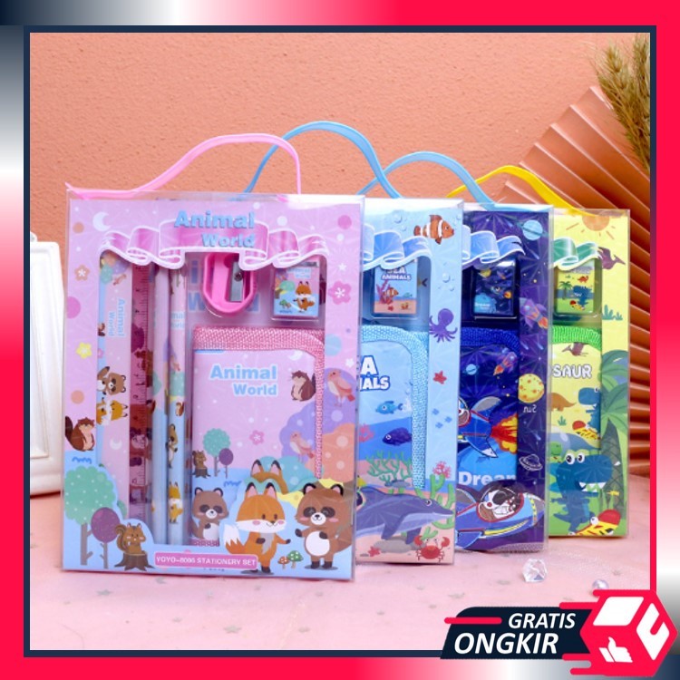 

UM1 Gratis Ongkir - S5926 Stationery Set / Alat Tulis Set 6 in 1 Hadiah Souvenir / Paket Alat Tulis