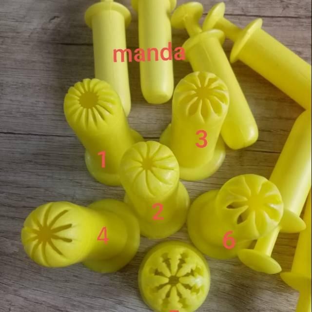 Cetakan kue kering bunga cetakan kue semprit spuit dorong plastik