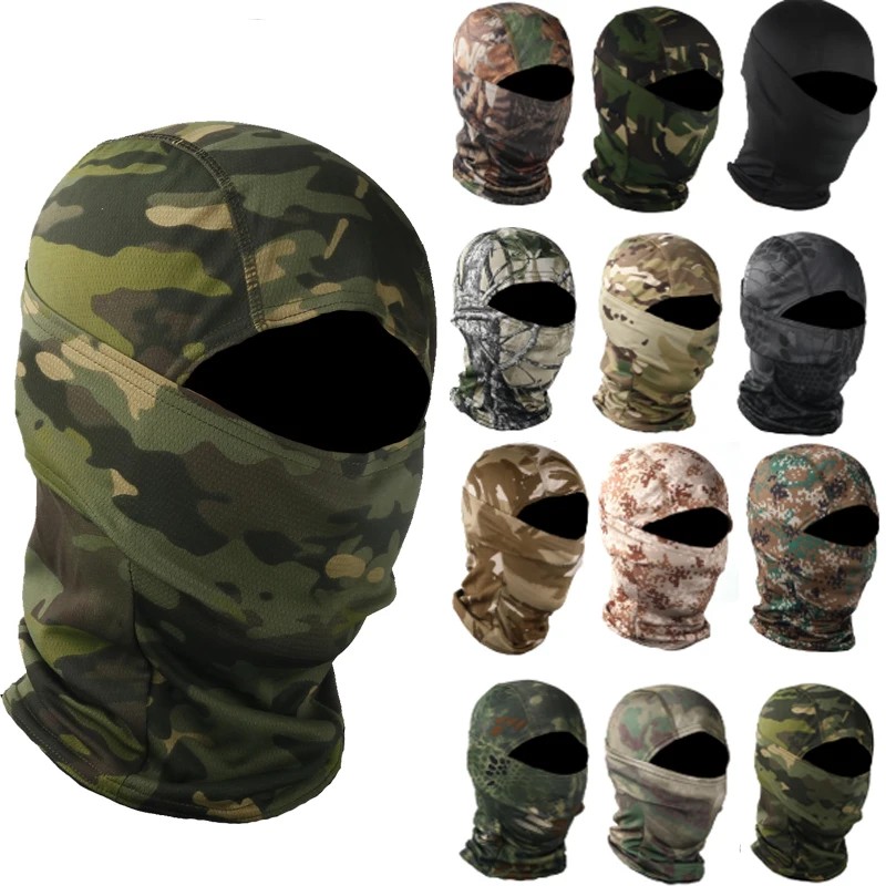Tactical Camouflage Balaclava Full Face Mask Cycling Sports Helmet Liner Cap Face Cover Uv