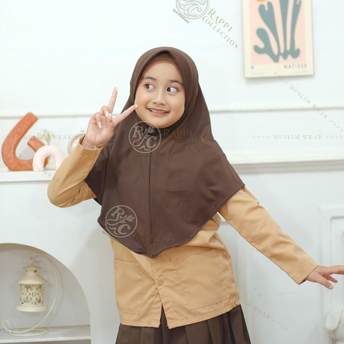 Modiq- Bergo Sekolah Anak Perempuan Jersey Umur 5-10 Tahun Jilbab Nyaman