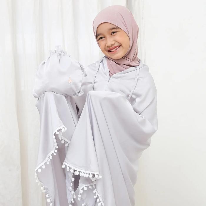 Modra- Mukena Premium Silk Anak Travel 2 in 1 / Kids Prayer Set 2 in 1
