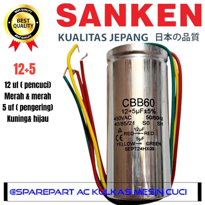 kapasitor mesin cuci sanken 2 tabung original