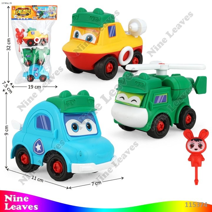 Mainan Anak DIY Gogobus 3 Pcs F/W + Obeng Gogobus