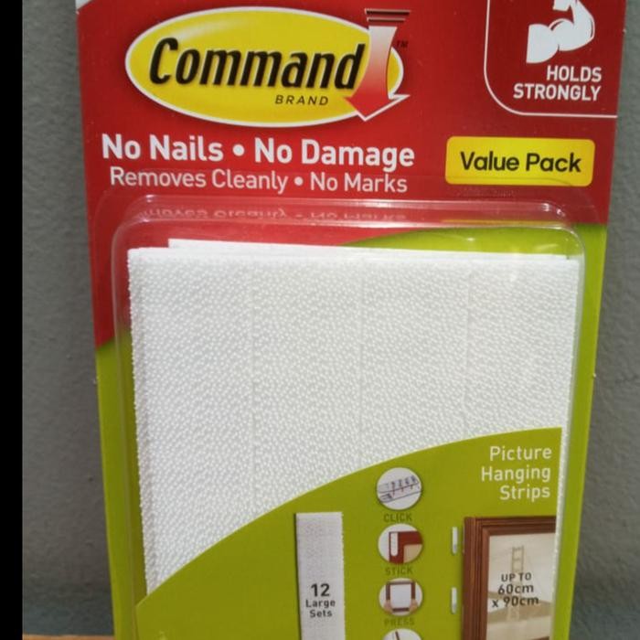 

3M Command Large Picture Hanging Strips 17206-12 Kapasitas 7.2Kg #Gratisongkir