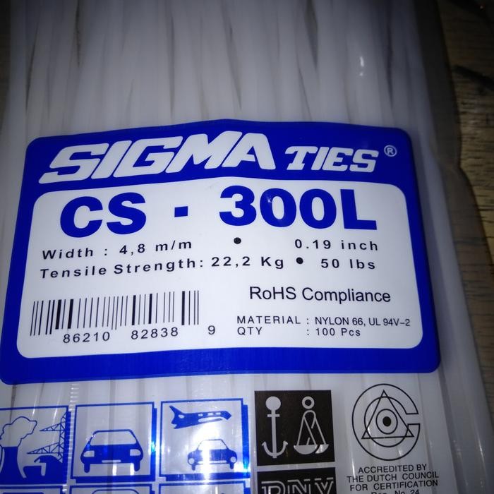 

Kabel Ties Sigma Cs-300L. Warna Putih/Hitam #Gratisongkir