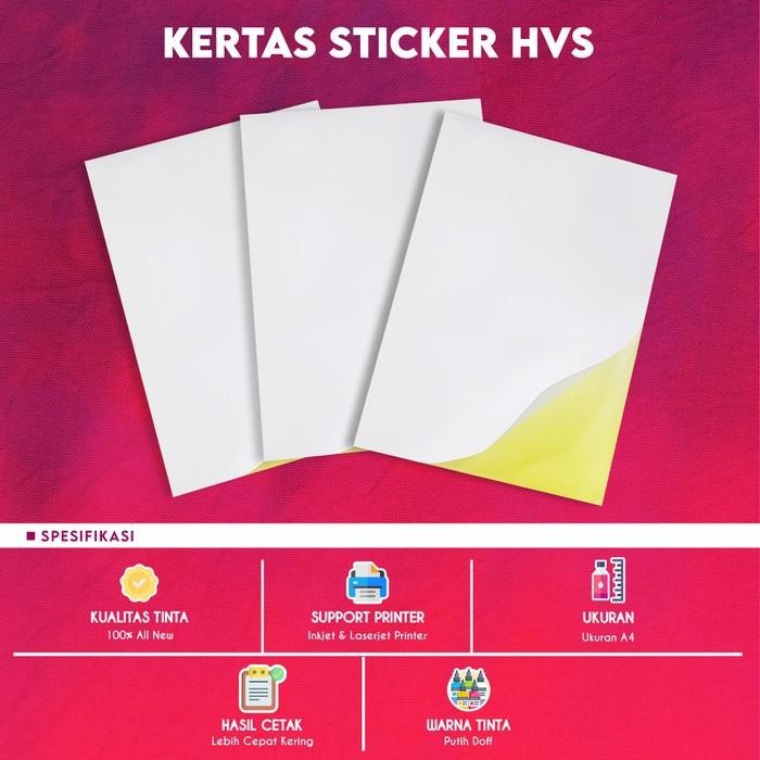 

Kertas Stiker Hvs A4 Sticker Label Paper Hvs A4 Doff Matte 20 Lembar #Gratisongkir