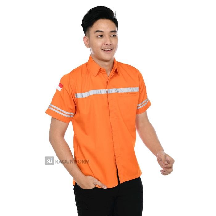 Terbaru Kemeja Wearpack Safety/Seragam Kerja Lengan Pendek/Baju Seragam Safety/Kemeja Kerja Lengan