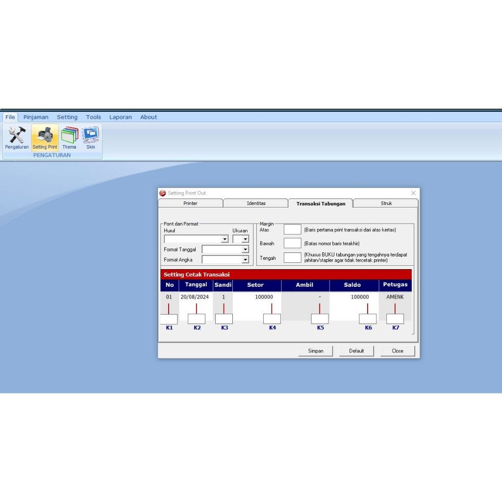 Software Aplikasi tabungan sekolah