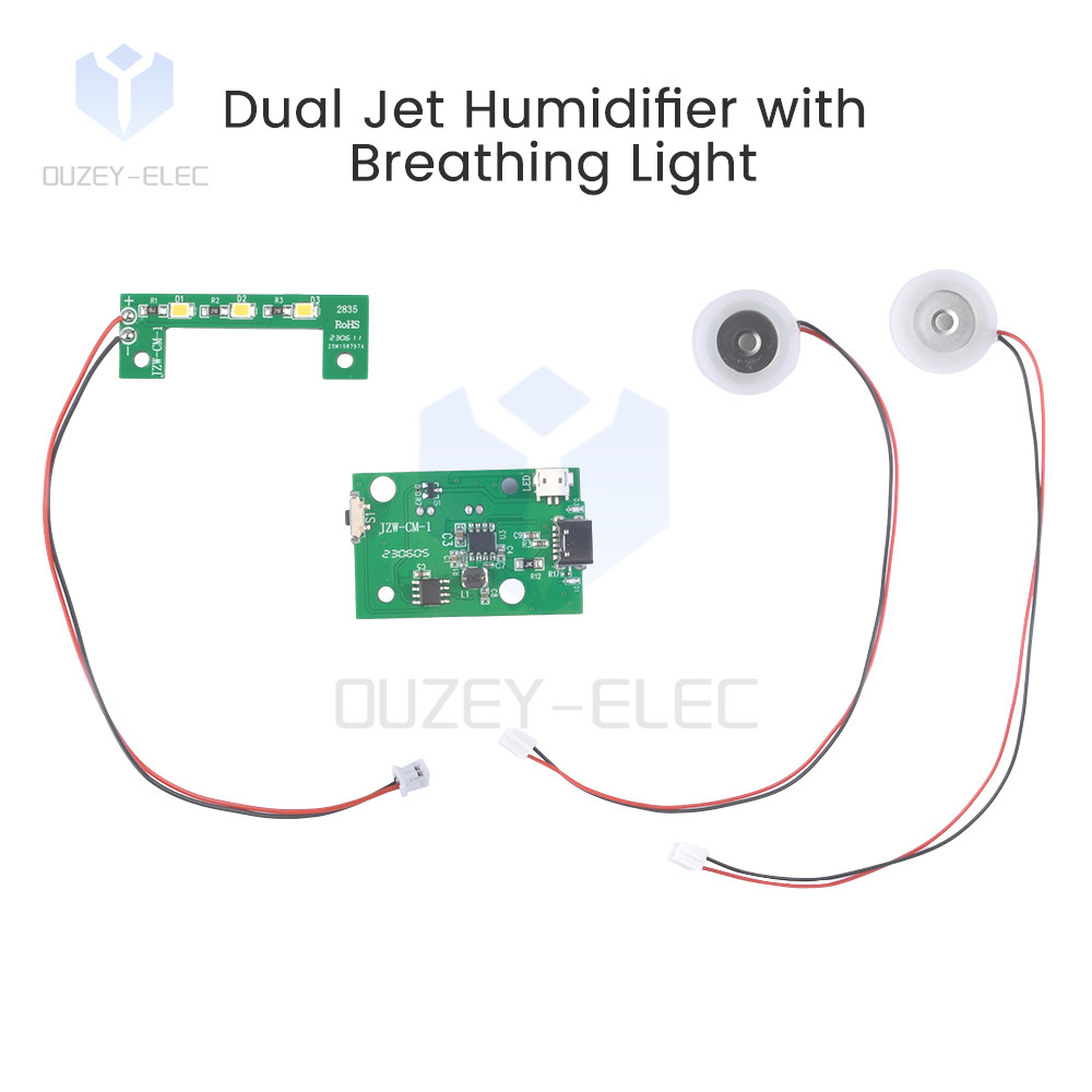 Dual Spray Humidifier Module with Breathing Light Nebuliser Atomization Driver Module Nebuliser DIY 