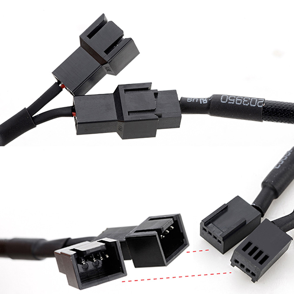 4 Pin Y Splitter Cable 4 Pin PWM Female to 3/4 Pin Motherboard CPU Fan PC Case PWM Adapter Cable for
