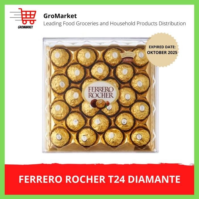

Ferrero Rocher Chocolate T24 Diamante Cokelat Snack Manisan Food