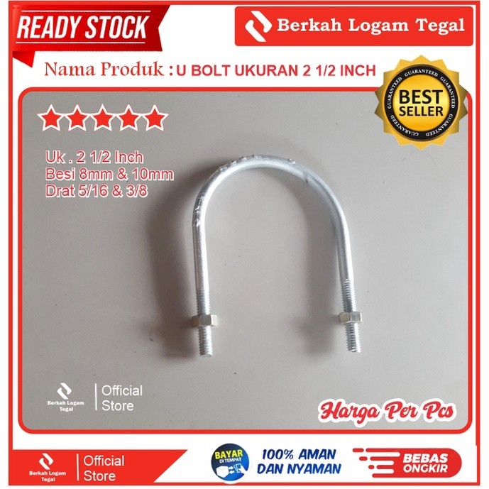 U Bolt 2 1/2 Inch / Klem Pipa / Baud U Grosir Termurah