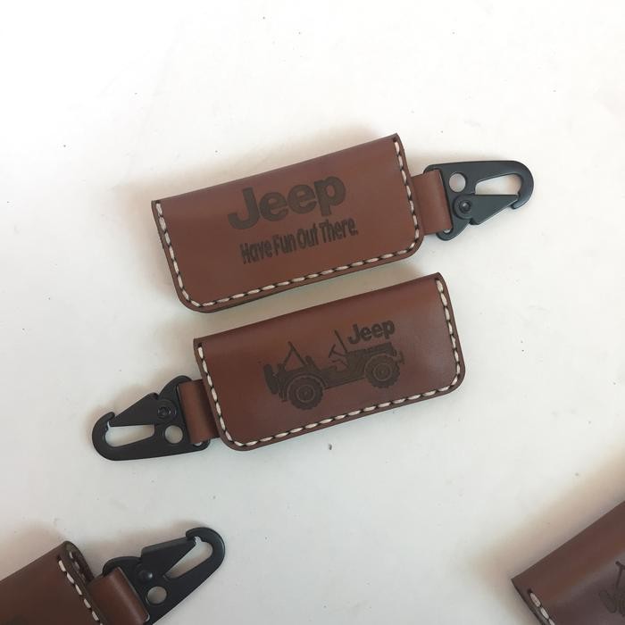 PREMIUM AZetc - Gantungan Kunci Dompet STNK Kulit Logo Jeep 4X4 Offroad