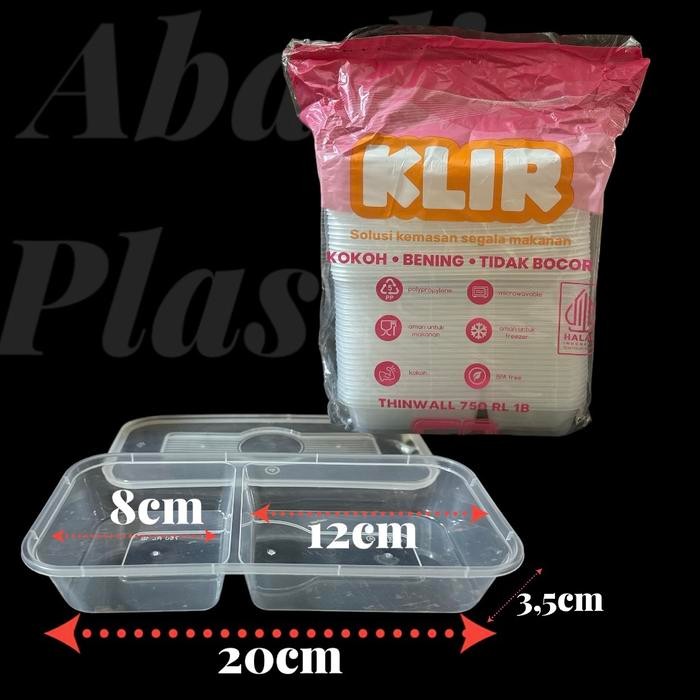 NEW.. THINWALL LONG RECTANGLE SEKAT 2/THINWALL 750 ML-25PCS