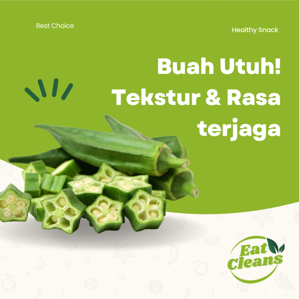 Keripik Okra Premium - Keripik Sayur Okra Krispi - Cemilan Diet Snack Sehat Rendah Kalori - Okra