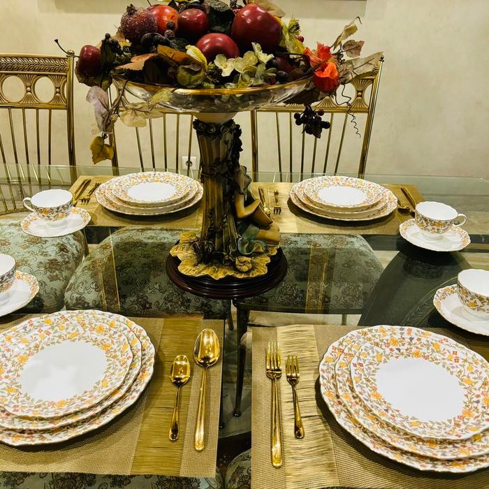 TERLARIS Dinner Set - Piring Makan Set Narumi Fitria 20 Pcs Mewah Cantika