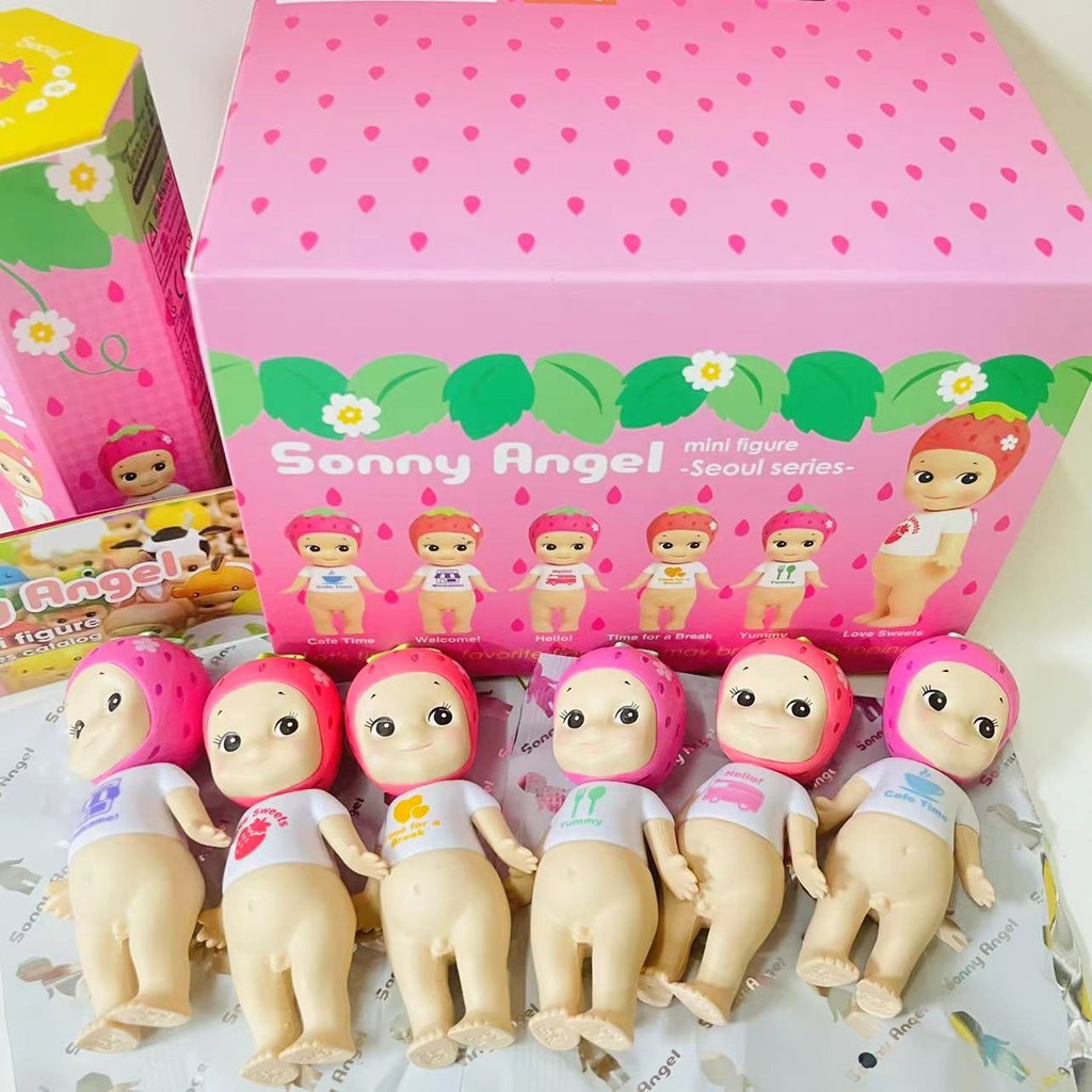 6Pcs/Set Sonny Angel Blind Box Seoul Series Mini Anime Figures Ornaments Strawberry Dolls Fans