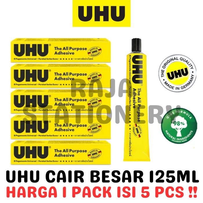 

UHU ALL PURPOSE GLUE 125ML BIG BESAR LEM UHU CAIR BENING SERBAGUNA PACK 5PCS