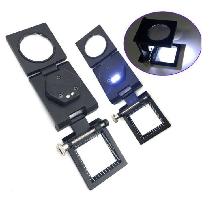 

KACAPEMBESAR KACA PEMBESAR LUP MAGNIFIER 10X FOLDABLE LED