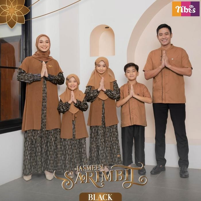 Baju Couple Keluarga Terbaru 2023 + Nibras Sarimbit Jasmeen Black +Ori Asli 100%