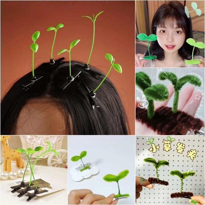 BELILAH AKSEIS HAIRPIN SEPUCUK DAUN TUNAS TAUGE SPORUT HICK JEPIT RAMBUT KOREA NCT DREAM COSPLAY