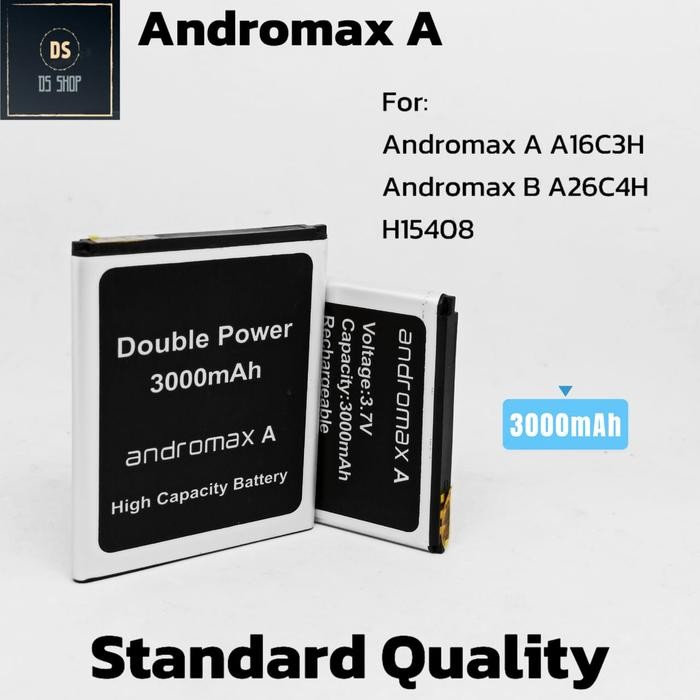 Mutu- Baterai Hp Smartfren Andromax A A16C3H Max B H15408 Double Power Ori