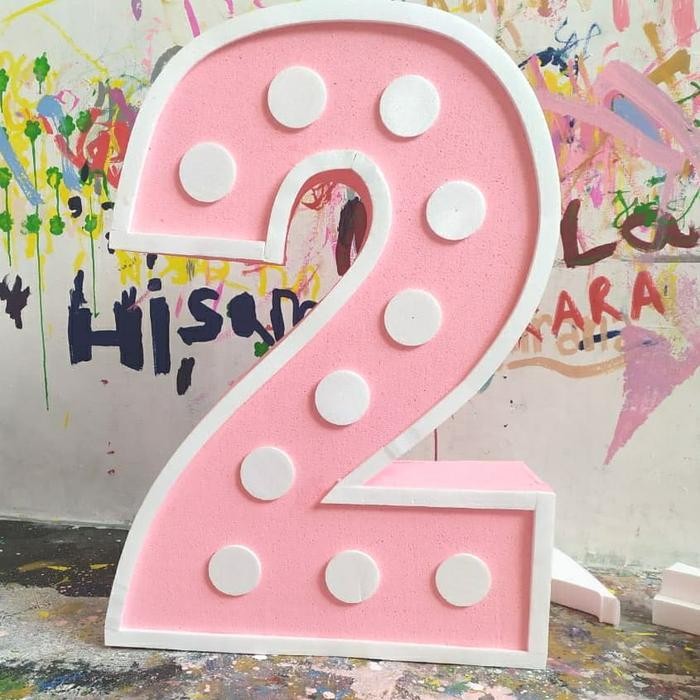 

ANGKA 3D STYROFOAM WARNA REQUEST TANPA LAMPU T= 70 CM TEBAL 13 CM