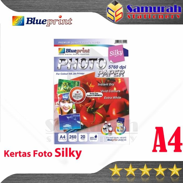

PHOTO PAPER SILKY BLUEPRINT UKURAN A4 260 / KERTAS FOTO KILAP / DOP BP - SPA4260