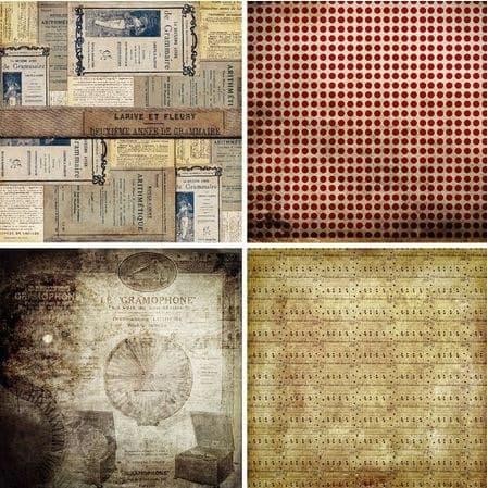 

SCRAPBOOKING PAPER PACK 15X15CM - VINTAGE BACKGROUND (24 SHEETS)