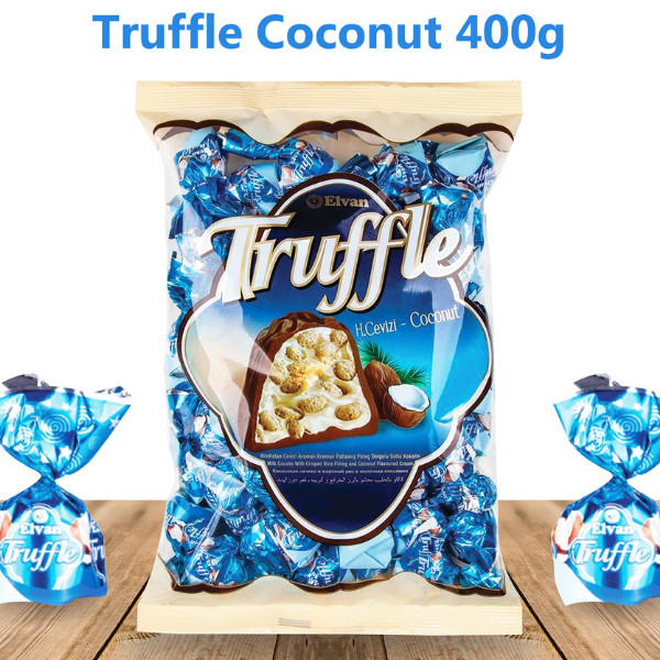 

Elvan Truffle Chocolate Coklat Arab Turki Assortment Caramel Hazelnut Coconut Strawberry 400gr