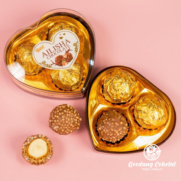 

Ailisha Chocolate Coklat Wafer Ball Box Shape Alishia Golden Chocolate 200g / 300g