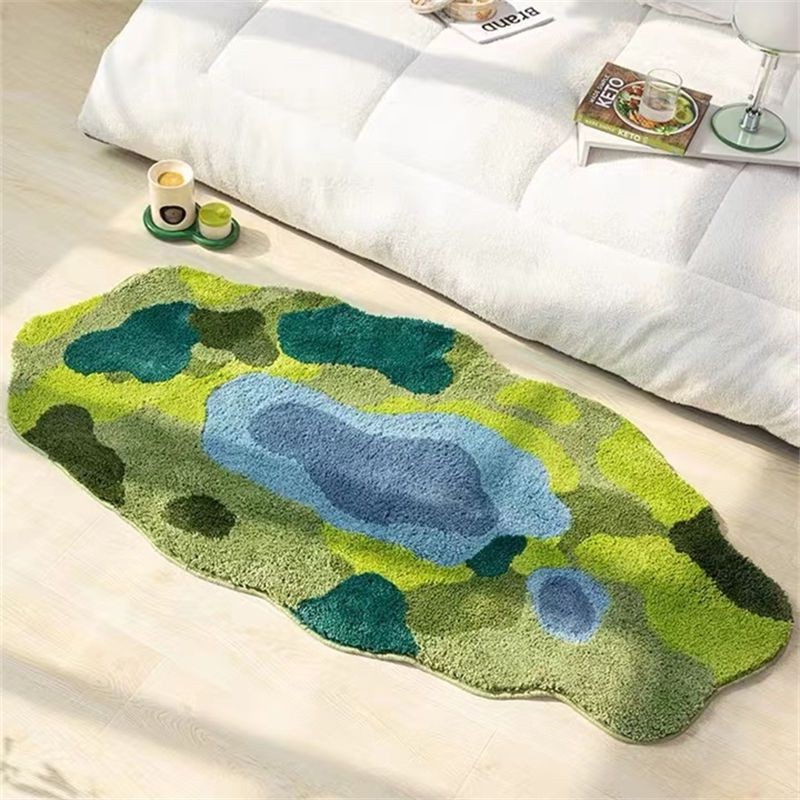 NEW Super Soft Bedside Carpet Irregular Moss Pattern Anti-Slip Fluffy Bathroom Mats Absorbent Kitche