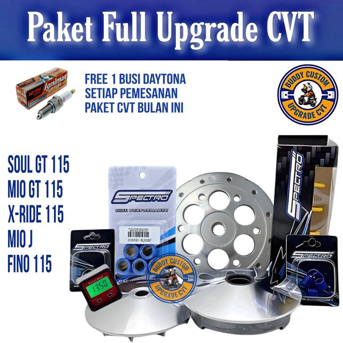 Paket Full Upgrade Cvt Mio J Soul Gt 115 Fino Fi 115 X-Ride 115- Paket Cvt Full Upgrade Mio J Soul