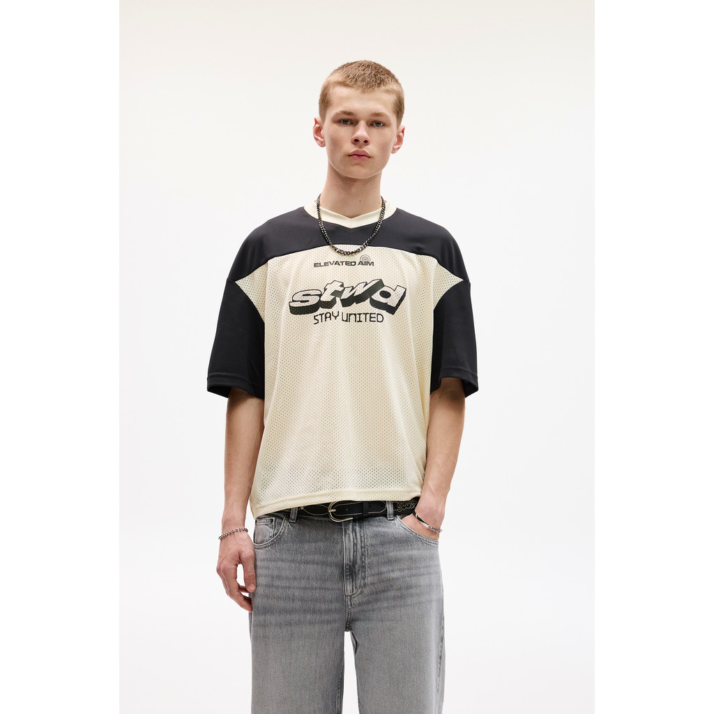 Pull&Bear STWD mesh hockey T-shirt