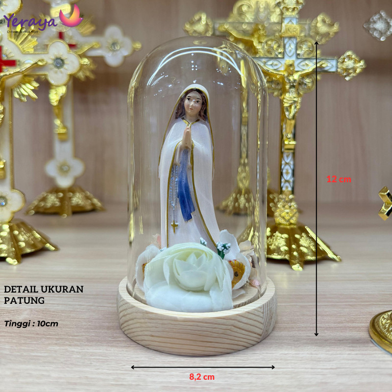 Hiasan Glass Dome Classic Patung Bunda Maria Yesus Souvenir Pajangan Dekorasi Rohani