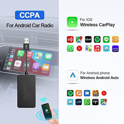 Dongle Wireless CarPlay & Android Auto - Koneksi Bluetooth dan Mic untuk Mobil