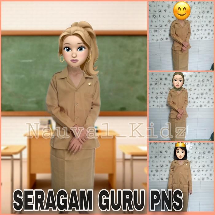 ORIGINAL Baju Seragam GURU ASN PNS ANAK WANITA READY STOCK