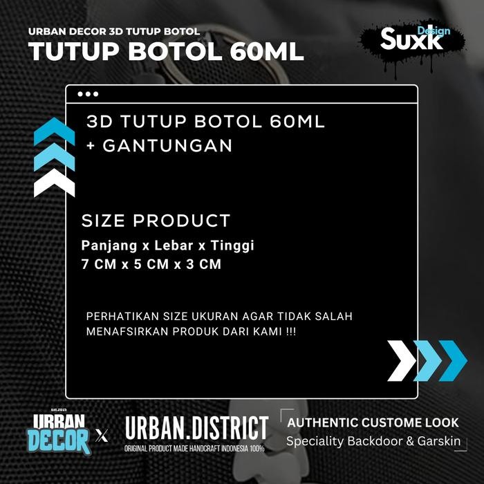 (BestSeries) URBAN Decor 3D Tutup Botol 60Ml 3D Design By URBAN DISTRICT