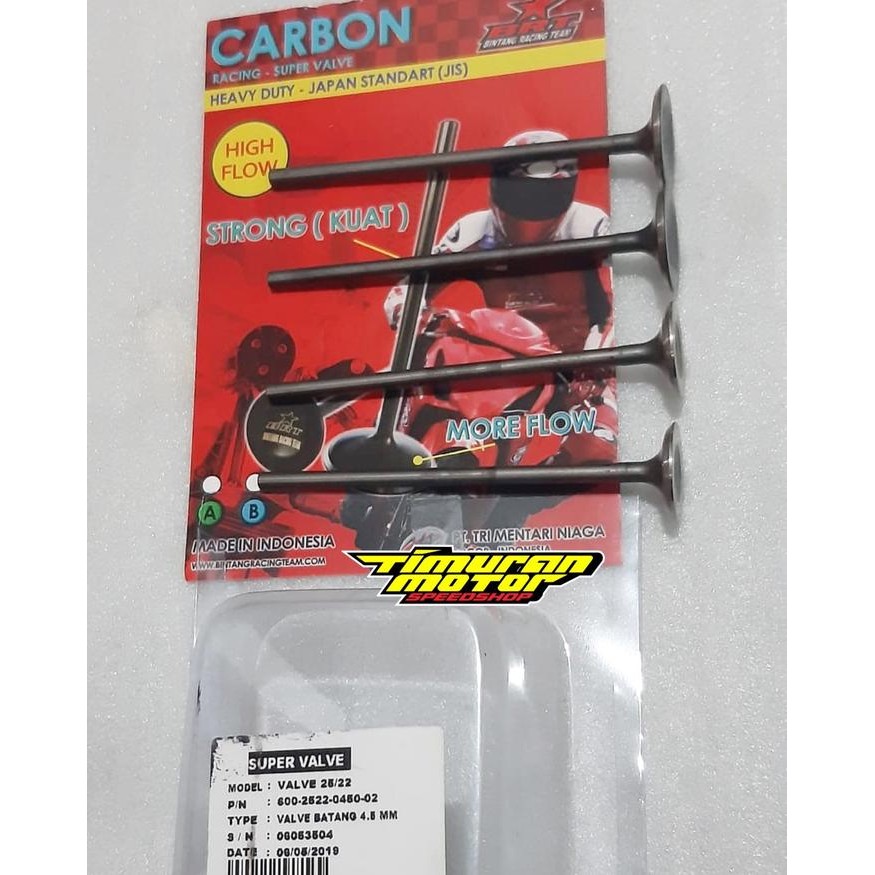 Klep Brt Carbon 25-22 Mm Batang 4.5 Mm Jupiter Mx / Satria Fu / Vixion