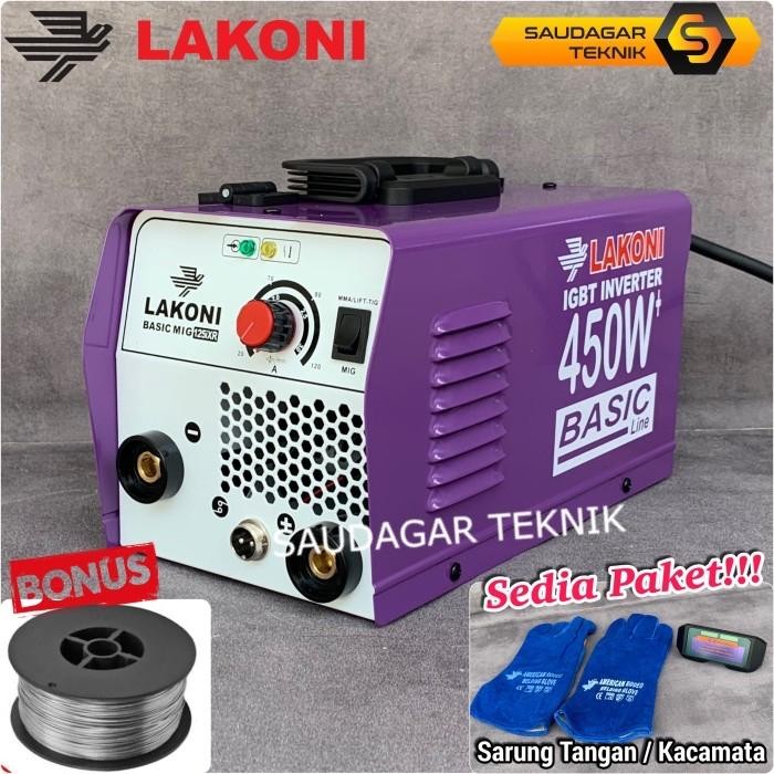 Mesin Las Lakoni Mig 125 120A Inverter Las CO2 Gasless Lift TIG MMA 120 A Mesin Las Lakoni Mig125