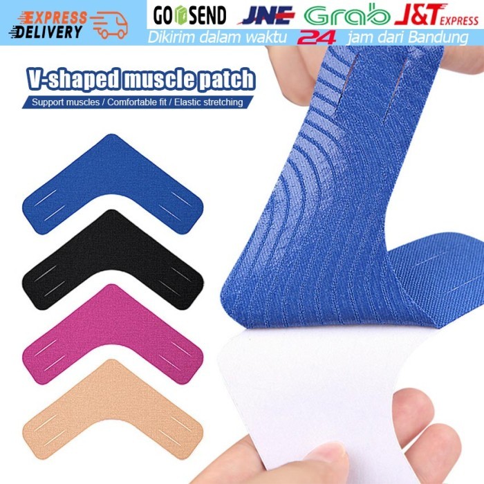 V Shape Kinesiology Tape Olahraga Kinesio Taping Alat Pelindung Terapi Lutut Knee Otot Tangan Kaki