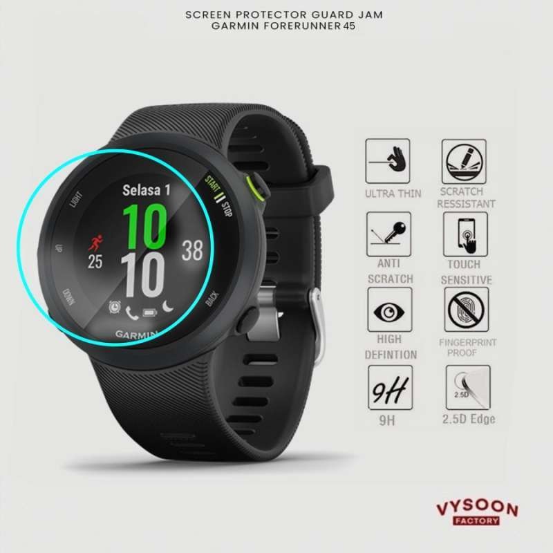 Tempered Glass / Screen Protector Guard Jam Garmin Forerunner 45 FR45 *